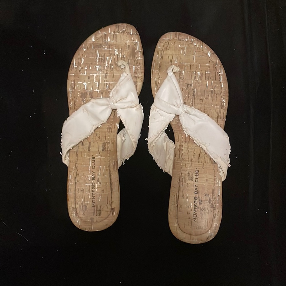 Tan and white wedges